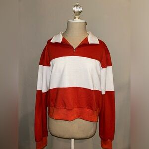 En Créme Orange & White Ruby Pullover